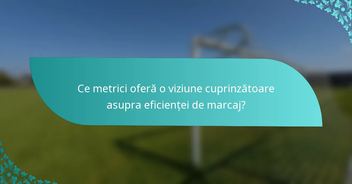Ce metrici oferă o viziune cuprinzătoare asupra eficienței de marcaj?