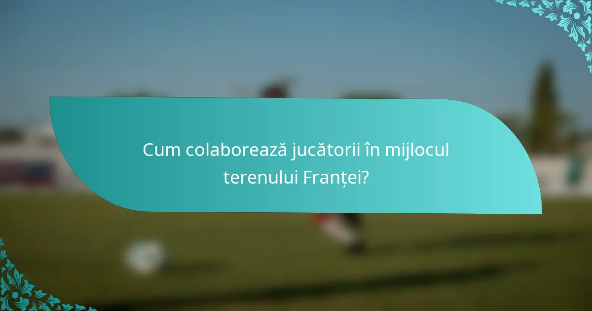 Cum colaborează jucătorii în mijlocul terenului Franței?