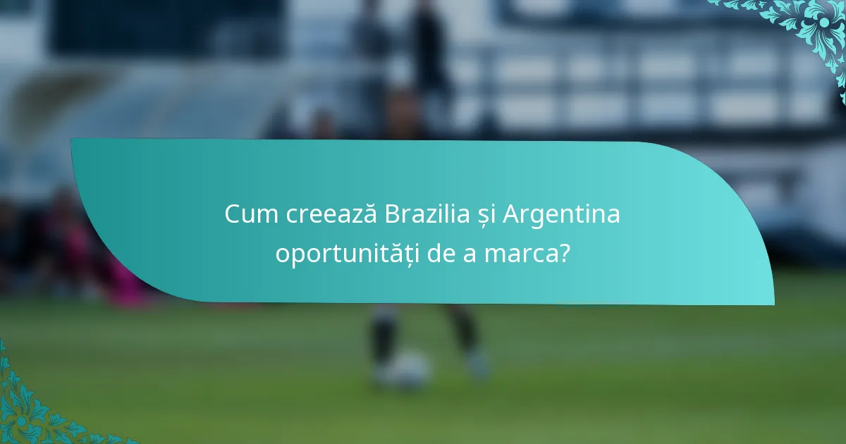 Cum creează Brazilia și Argentina oportunități de a marca?